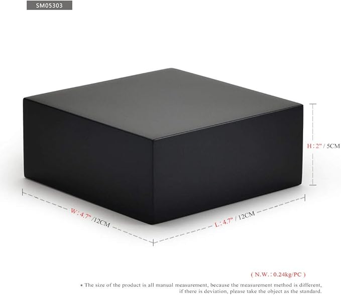 Oirlv Solid Wood Minimalism Style Jewelry Display Stand Showcase Jewelry Organizer Black Square Holder (SM05303)