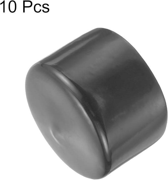 uxcell 10pcs Rubber End Caps 75mm(3") ID Vinyl Round End Cap Cover Screw Thread Protector Dark Grey
