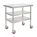 Stainless Steel Table with Wheels Stainless Steel Prep Table 24 x 30 Inch, NSF Commercial SS Metal Kitchen Prep Worktable for Restaurant Kitchen Garage Warehouse