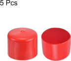 uxcell 5pcs Rubber End Caps 2 3/16"(56mm) ID Vinyl PVC Round Tube Bolt Cap Cover Screw Thread Protectors Red