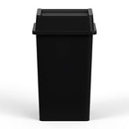 35 Gallon Black Square Commercial Trash Garbage Can with Lid | Outdoor Office Restaurant School Kitchen