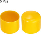 uxcell 5pcs Rubber End Caps 50mm(2 Inch) ID Vinyl PVC Round Tube Bolt Cap Cover Screw Thread Protectors Yellow