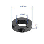 (4-Pack) Shaft Collar 9/16" Bore, 1045 Steel Double Split Clamp-On Shaft Collars Style, 1-5/16" OD, 7/16" Thickness, with M4 Set Screws