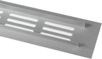 Vent Systems 11.81 x 1.57 (Outer Size) - Pack of 2 - Rectangular Door Vent - Silver Aluminum Vent Cover, Toe Kick Vent Cover - HVAC for Home, Cabinet Vent - Intake/Exhaust Door Return Air Vent
