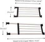 BAOYOUNI Adjustable Closet Shelf Expandable Shelves Tension Rod Hanger Space Saving Storage Rack Organizer Divider for Wardrobe, Cupboard, Kitchen, Bathroom Use, Black, 2 Pack