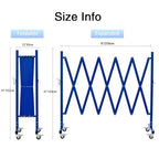 GYMTIME Expandable Metal Barricade, Portable Safety Barrier with Casters, Flexible Mobile Barrier Gate, Adjustable Temporary Fence for Garden Indoor,Airport,School, 8 Feet, Blue