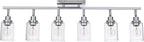 6-Light Track Lighting Kit Ceiling Kitchen Track Lighting Fixtures Chrome Bathroom Vanity Wall Lights with Clear Glass Multi-Directional Rotating Tracking Light Heads Spotlight for Accent Shop