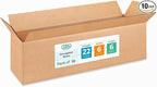 Long Moving & Shipping Boxes 22x6x6 inches (10-Pack) - Extra Strength 200 lb vs Regular - Corrugated Packing Boxes for USPS/UPS/FEDEX - Cardboard Moving Box - Long Box by IDL Packaging