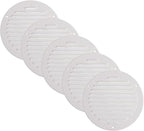 Vent Systems 6 Inch (Inner) Pack of 5 White Vent Cover - Round Metal HVAC Return Air Grille with Mesh Screen - Register Soffit Wall Vent - Outdoor, Indoor, Crawlspace - Exhaust Ventilation Grill