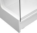 72" W x 22" D x 42" H - Glass Showcase Display Cabinet with Lockng, 6FT Ledgetop Counter with Showcase Front, White Retail Counter Glass Display Cabinet