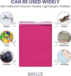 Hot Pink12.5x19.5 Inch Large Poly Bubble Mailers #6 | Padded Envelopes with Self Seal | Air Lined Cushioned Bubble Mailer | Usable Size 12.5x15 | 100 Pack Bulk | Lightweight shipping Bags