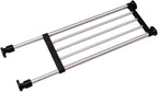 BAOYOUNI Expandable Shelf Closet Tension Rod Adjustable Shelving Unit Storage Rack Organizer Hanger Space Saving Divider for Wardrobe, Cupboard, Kitchen, Bathroom Use, Black
