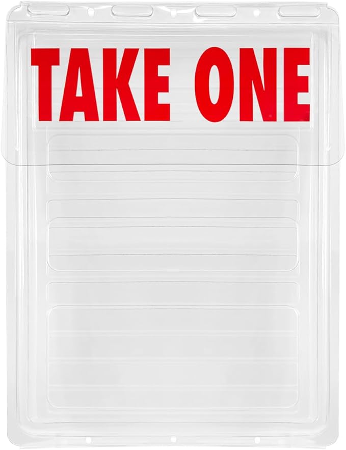 Calendars and More, Inc. Outdoor Real Estate Brochure Holder – Clear PETE Plastic Take-One Box with Snap-Shut Lid – Holds Up to 200 Flyers or Brochures (6)