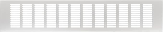Vent Systems 19.69 x 3.94 (Outer Size) Air Supply Ventilation Grille - Pack of 2 - White Aluminum Rectangle Intake/Exhaust Door Vent Deflector - HVAC for Home Improvement Floor, Wall Duct Cover
