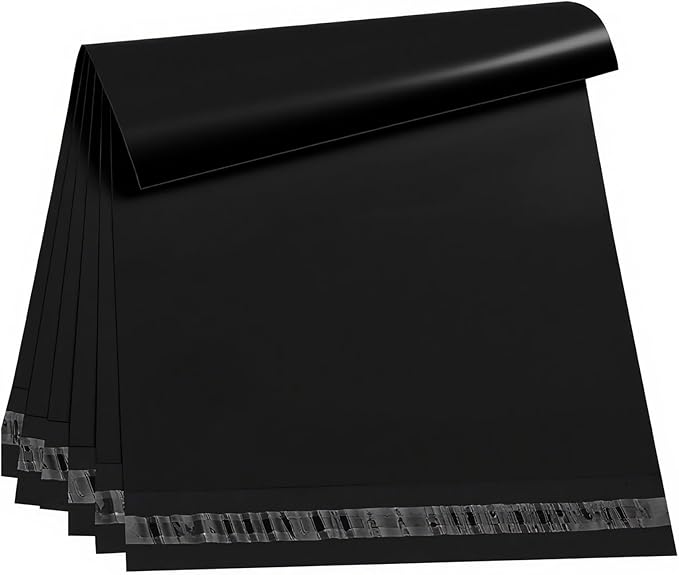 50pcs 17.7x22"Black Poly Mailers - Self Adhesive Shipping Bags, Waterproof Bulk Packaging for Clothes & E-Commerce