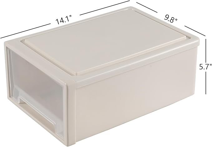 13 Quarts Stackable Plastic Storage Drawers, 1 Pack Storage Drawer Units