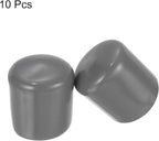 uxcell 10pcs Rubber End Caps 24mm ID Vinyl Round End Cap Cover Screw Thread Protectors Dark Grey