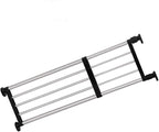 BAOYOUNI Expandable Closet Shelf Tension Rod Clothes Hanger Storage Rack Adjustable DIY Shelving Unit Cabinet Kitchen Bathroom Divider Separator Organizer, Black