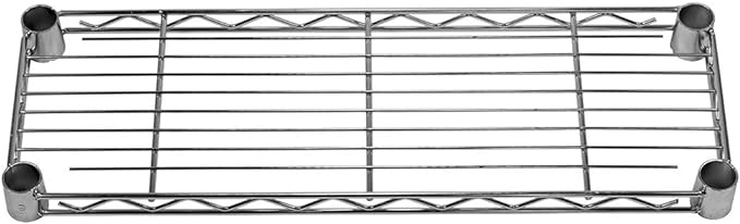 Shelving Inc. 8" d x 24" w Chrome Wire Shelving with 2 Tier Shelves, Weight Capacity 800lbs Per Shelf