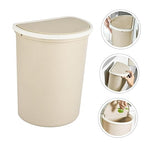 Hanging Wall-Mounted Trash Can Large Plastic Kitchen Waste Bin with Lid Practical Storage Container for Household Bedroom and Living Plastic Elegant Apricot Color