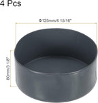 uxcell 4pcs Rubber End Caps 125mm(4 15/16 Inch) ID x 80mm(3 1/8 Inch) H Vinyl Round End Cap Cover Screw Thread Protectors Dark Grey