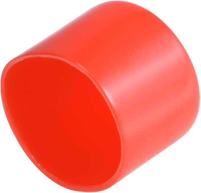 uxcell 4pcs Rubber End Caps 60mm ID Vinyl Round End Cap Cover Screw Thread Protectors Red, 40mm Height
