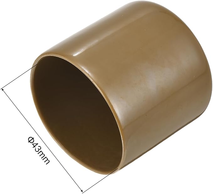 uxcell 10pcs Rubber End Caps 43mm ID Vinyl Round End Cap Cover Screw Thread Protectors Light Brown