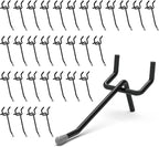 HUHOLE Pegboard Hooks 2 Inch 50PC, Black Peg Board Hooks, Fit 1/4" or 1/8" Pegboard, Ideal Peg Board Organizer Accessories for Garage Tool Organization, Wall Storage (Black, 2 Inch)