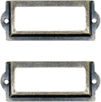 [24 Pack] Antique Bronze Office Library File Drawer Cabinet Card Tag Label Holder Metal Frame 83mm x 30mm