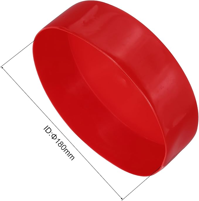 uxcell 4pcs Rubber End Caps 7 1/16"(180mm) ID Vinyl Round End Cap Cover Screw Thread Protectors Red, 50mm Height