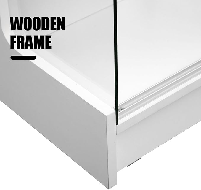 48" W x 22" D x 42" H - Retail Display Case,Ledgetop Counter with Showcase Front, White Retail Counter with Glass Display Cabinet