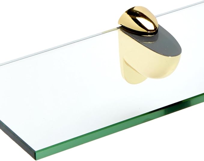 Spancraft Glass H-4.75x36-Brass Heron Glass Shelf, Brass, 4.75" x 36"