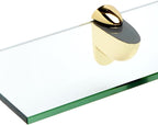 Spancraft Glass Heron Glass Shelf, Brass, 12 x 18