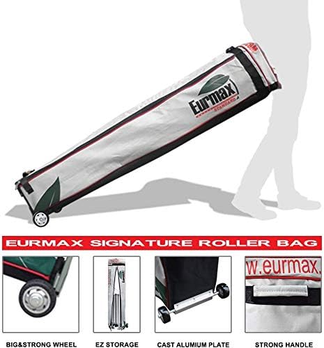 Eurmax USA 5'x5' Pop Up Canopy Tent Commercial Instant Canopies with Heavy Duty Roller Bag,Bonus 4 Sand Weights Bags (White)