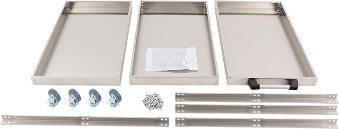 3 Tier Stainless Steel Utility Cart with Wheels and Handle, Commercial Heavy Duty Metal Food Cart Service Cart for Kitchen, Restaurant, Laboratory, 31.5 * 18.9 * 35.4in