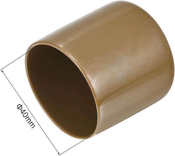 uxcell 10pcs Rubber End Caps 40mm ID Vinyl Round End Cap Cover Screw Thread Protectors Light Brown