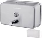 Commercial Wall Mount Stainless Steel Soap Dispenser, Rust-Proof Lining Liquid Hand Sanitizer Dispenser Bathroom 1100 ml / 37 oz. (Horizontal)