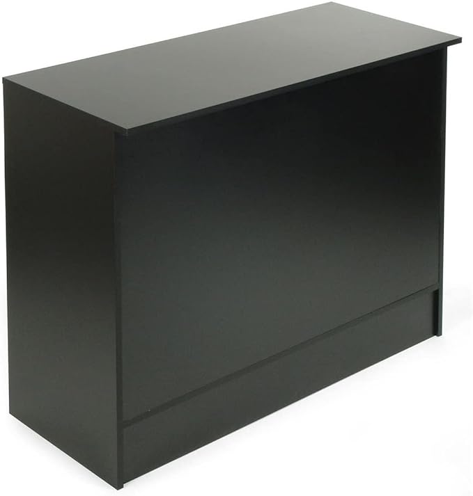 Only Hangers Display Checkout Register Stand with Drawer and Counter Space - Avilable in White, Black, and Maple (Wrap Counter, Black, 72")