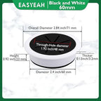 2 Pcs Desk Grommet 2-3/8" / 60 mm, Desk Hole Cover for Cables Black and White, Cable Grommet ABS Plastic, Desk Hole Grommet for Home & Office Pc, Detachable Cable Cord Organizer