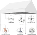 Eurmax USA Patented 10x10 Pop Up Canopy Tent Party Tent Commercial Instant Canopies Shelter with Heavy Duty Roller Bag,Bonus 4 Sand Bags (Dark Black)