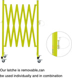 TRUNK Industrial Expandable Metal Barricade, 8 Feet, Matte Yellow, Portable Safety Barrier with Casters, Flexible Fence Mobile Barrier Gate, Adjustable Traffic Fence for Airport,School,Shopping mall