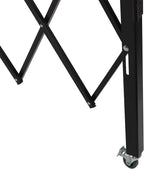 Single Folding Security Gate 7.22'Hx6.56'W Iron Accordion Security Gate Flexible Expanding Security Gate 360° Rolling Barricade Scissor Door with Padlock for Entry Security, Garage, Warehouse
