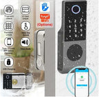 smart latch double gate lock, electronic gate latch for outdoor fence, waterproof keyless smart rim lock, electric double sided keypad locks, Fingerprint, Passcode, Key, IC Card, Tuya App