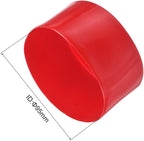 uxcell 4pcs Rubber End Caps 3 3/4"(95mm) ID Vinyl Round End Cap Cover Screw Thread Protectors Red, 50mm Height