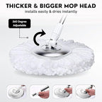 Mop and Bucket with Wringer Set, 360° Rotating Floor Mop Bucket on Wheels for Floor Cleaning, 3 Microfiber Mop Replacement Head Refills, 61"" Stainless Steel Extended Handle, Red&Black
