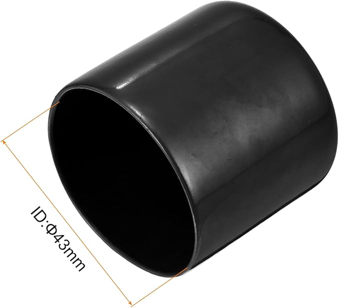 uxcell 5pcs Rubber End Caps 1 11/16"(43mm) ID Vinyl PVC Round Tube Bolt Cap Cover Screw Thread Protectors Black