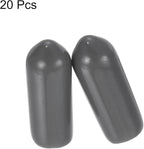 uxcell 20pcs Rubber End Caps 5mm(3/16") ID Vinyl PVC Round Tube Bolt Cap Cover Screw Thread Protectors Dark Grey