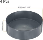uxcell 4pcs Rubber End Caps 180mm(7 1/16 Inch) ID x 80mm(3 1/8 Inch) H Vinyl Round End Cap Cover Screw Thread Protectors Dark Grey