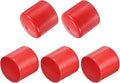 uxcell 5pcs Rubber End Caps 2 1/16"(53mm) ID Vinyl PVC Round Tube Bolt Cap Cover Screw Thread Protectors Red