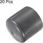 uxcell 20pcs Rubber End Caps 45mm ID Vinyl Round Tube Bolt Cap Cover Thread Protectors Dark Grey